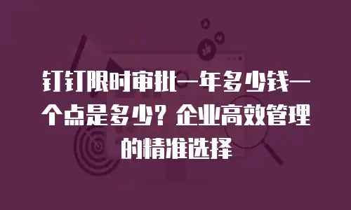 钉钉限时审批一年多少钱一个点是多少？企业高效管理的精准选择
