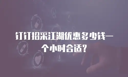 钉钉招采江湖优惠多少钱一个小时合适？