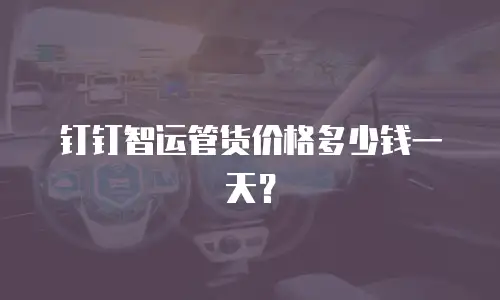 钉钉智运管货价格多少钱一天？