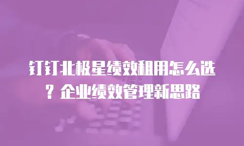 钉钉北极星绩效租用怎么选？企业绩效管理新思路