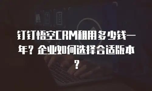 钉钉悟空CRM租用多少钱一年？企业如何选择合适版本？