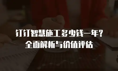 钉钉智慧施工多少钱一年？全面解析与价值评估