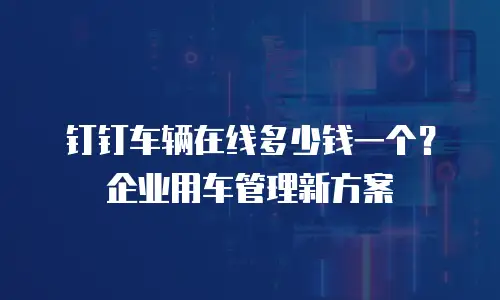 钉钉车辆在线多少钱一个？企业用车管理新方案