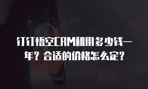 钉钉悟空CRM租用多少钱一年？合适的价格怎么定？