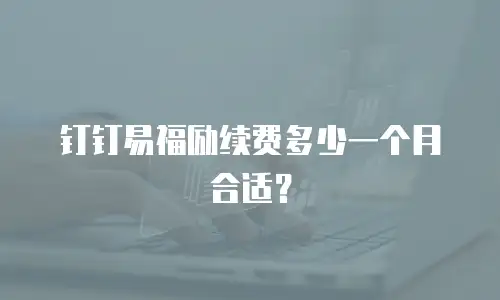 钉钉易福励续费多少一个月合适？