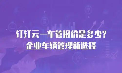 钉钉云一车管报价是多少？企业车辆管理新选择