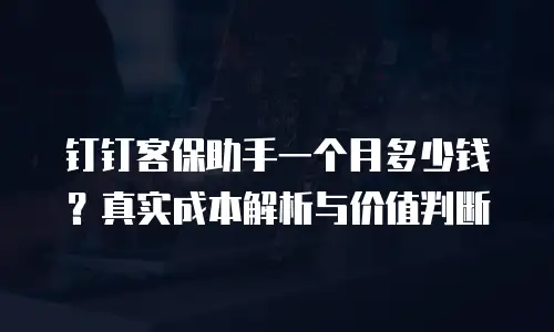 钉钉客保助手一个月多少钱？真实成本解析与价值判断