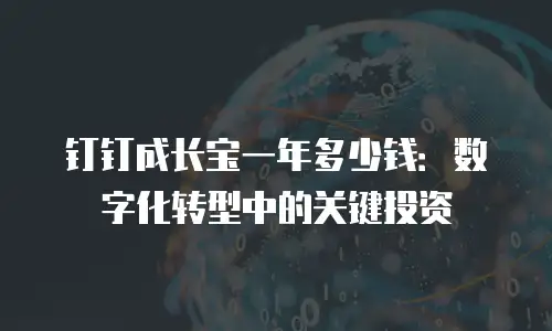 钉钉成长宝一年多少钱：数字化转型中的关键投资