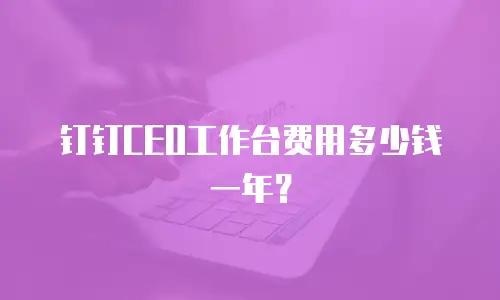 钉钉CEO工作台费用多少钱一年？
