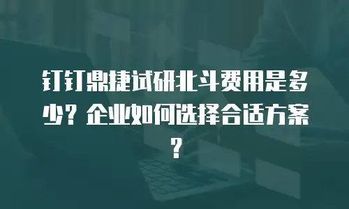 钉钉鼎捷试研北斗费用是多少？企业如何选择合适方案？