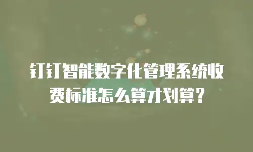 钉钉智能数字化管理系统收费标准怎么算才划算？
