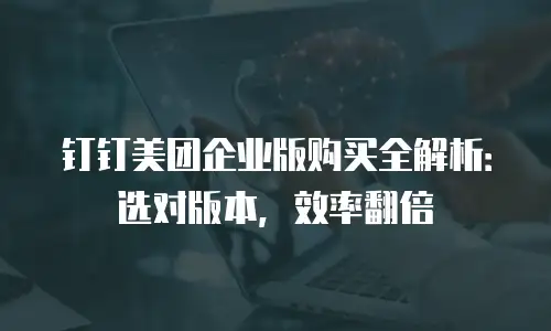 钉钉美团企业版购买全解析：选对版本，效率翻倍