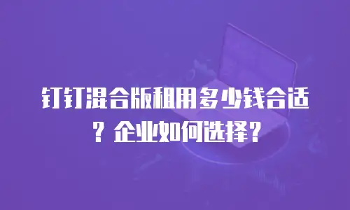 钉钉混合版租用多少钱合适？企业如何选择？