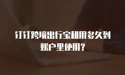 钉钉跨境出行宝租用多久到账户里使用？