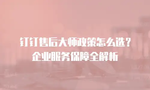 钉钉售后大师政策怎么选？企业服务保障全解析