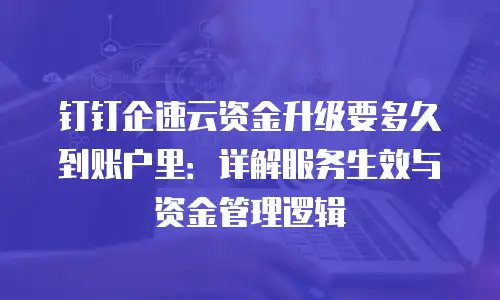 钉钉企速云资金升级要多久到账户里：详解服务生效与资金管理逻辑