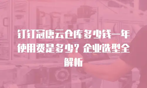 钉钉冠唐云仓库多少钱一年使用费是多少？企业选型全解析