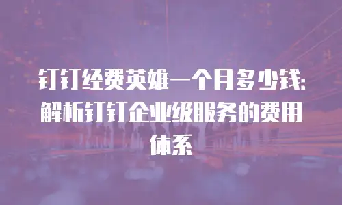 钉钉经费英雄一个月多少钱：解析钉钉企业级服务的费用体系