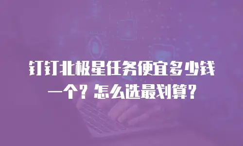 钉钉北极星任务便宜多少钱一个？怎么选最划算？