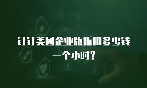 钉钉美团企业版折扣多少钱一个小时？