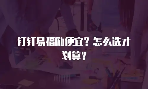 钉钉易福励便宜？怎么选才划算？