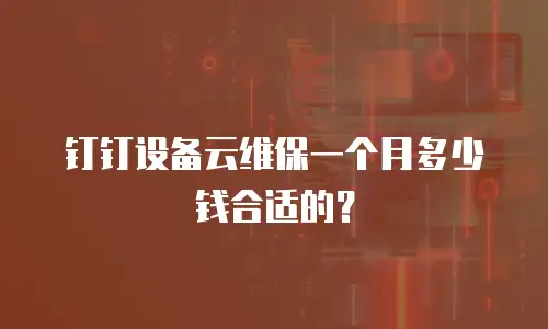 钉钉设备云维保一个月多少钱合适的？