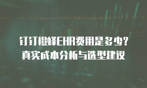 钉钉橙蜂EHR费用是多少？真实成本分析与选型建议