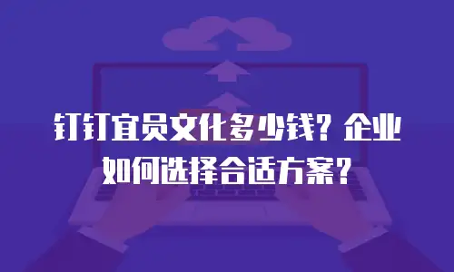 钉钉宜员文化多少钱？企业如何选择合适方案？