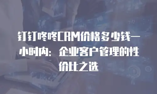 钉钉咚咚CRM价格多少钱一小时内：企业客户管理的性价比之选