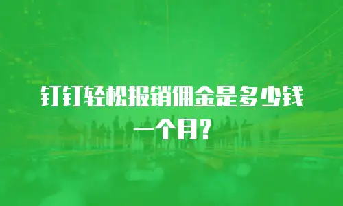 钉钉轻松报销佣金是多少钱一个月？