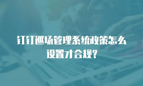 钉钉巡场管理系统政策怎么设置才合规？