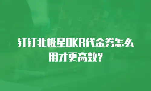 钉钉北极星OKR代金券怎么用才更高效？