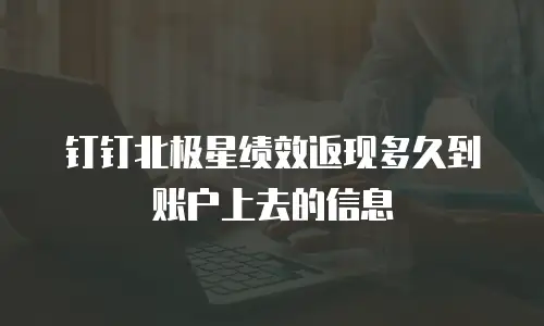 钉钉北极星绩效返现多久到账户上去的信息