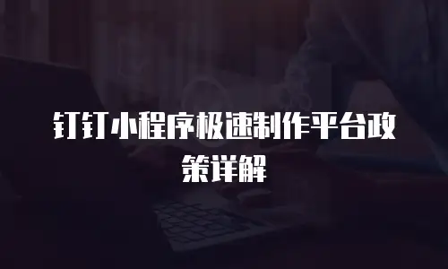 钉钉小程序极速制作平台政策详解