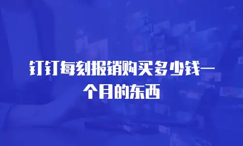 钉钉每刻报销购买多少钱一个月的东西