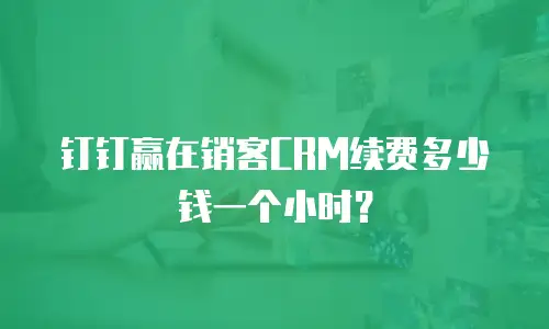 钉钉赢在销客CRM续费多少钱一个小时？