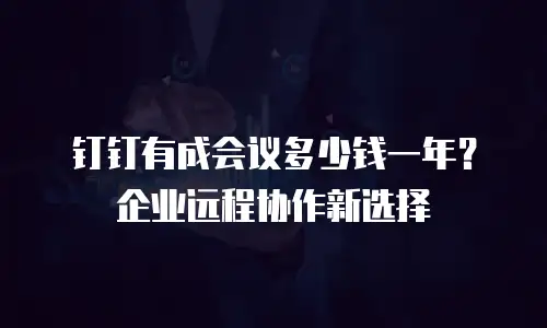 钉钉有成会议多少钱一年？企业远程协作新选择