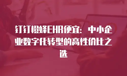 钉钉橙蜂EHR便宜：中小企业数字化转型的高性价比之选