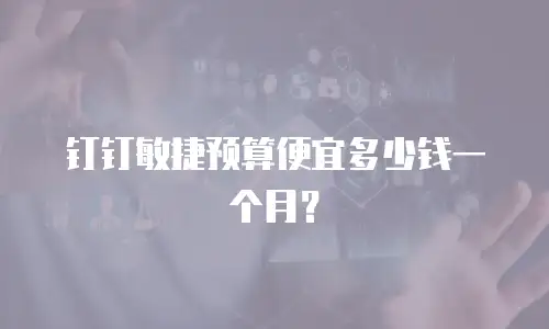 钉钉敏捷预算便宜多少钱一个月？