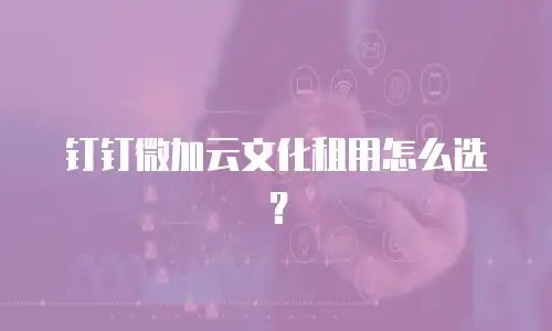 钉钉微加云文化租用怎么选？
