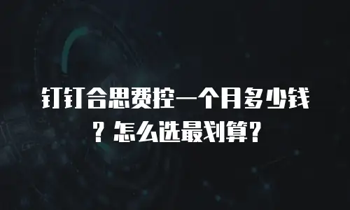 钉钉合思费控一个月多少钱？怎么选最划算？