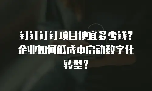 钉钉钉钉项目便宜多少钱？企业如何低成本启动数字化转型？
