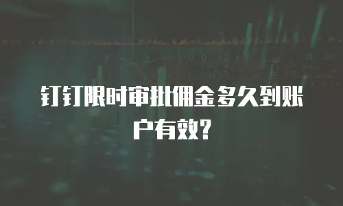 钉钉限时审批佣金多久到账户有效？