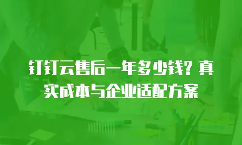 钉钉云售后一年多少钱？真实成本与企业适配方案