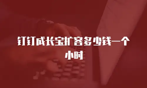 钉钉成长宝扩容多少钱一个小时