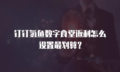 钉钉氢鱼数字食堂返利怎么设置最划算？