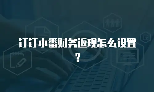 钉钉小番财务返现怎么设置？