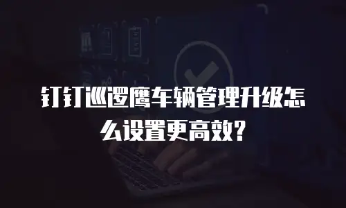 钉钉巡逻鹰车辆管理升级怎么设置更高效？