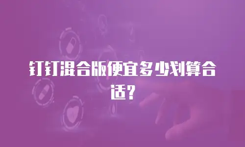 钉钉混合版便宜多少划算合适？