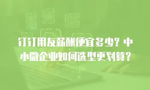钉钉用友薪酬便宜多少？中小微企业如何选型更划算？